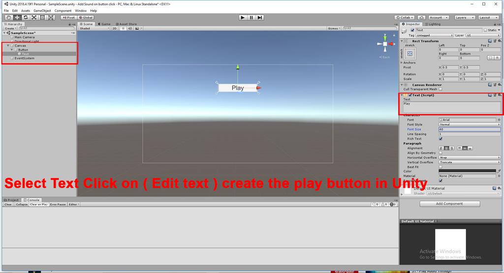 On Button Click Start The Audio Using C Scripts In Unity
